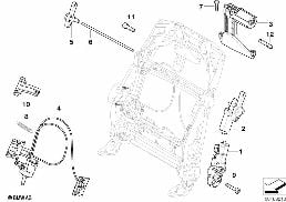 Сиденье Пд, э/оборуд. и приводы спинки diagram for BMW X6 E71 50iX