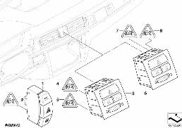 SWITCH HAZARD WARNING/CENTRAL LCKNG SYST diagram for BMW 3 Series E90 318d