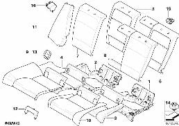 SEAT, REAR, UPHLSTRY/COVER, LOAD-THROUGH diagram for BMW 3 Series E92 LCI 328xi