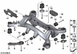 后桥架梁 diagram for BMW 3 Series E93 LCI 320d
