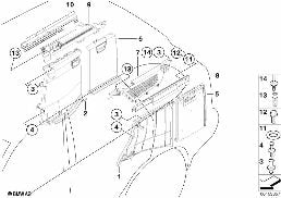 LATERAL TRUNK FLOOR TRIM PANEL diagram for BMW X5 E53 4.4i