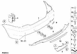 M TRIM, REAR diagram for BMW 1 Series E82 118d