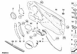 Pieces de revetement de porte diagram for BMW Z4 E85 2.5i