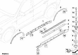 TRIM, ROCKER PANEL/WHEEL ARCH FOOTBOARD diagram for BMW X6 E71 35iX