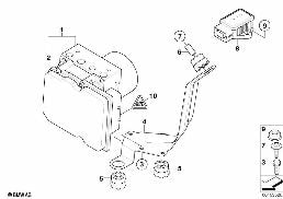 Agregat hydr. DXC/Mocowanie/Czujniki diagram for BMW X5 E53 4.8is