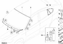WINDOW MOUNTING PARTS diagram for BMW X6 E71 35iX