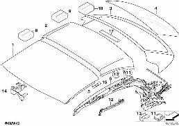 HARDTOP, RETRACTABLE, ROOF SECTIONS diagram for BMW 3 Series E93 330i