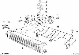 Kylning-motorolja diagram for BMW 3 Series E36 M3