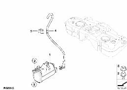 Aktivkohlefilter/Anbauteile diagram for BMW MINI Clubman R55 Coop.S JCW
