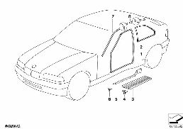 Kantenschutz / Blende Einstieg diagram for BMW 3 Series E36 318ti
