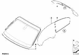GLAZING diagram for BMW 1 Series E82 118d