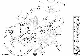 HYDRO STEERING-OIL PIPES diagram for BMW 5 Series E61 LCI 520d