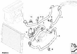 Durites d'eau/valve d'eau diagram for BMW X3 E83 LCI 2.0d