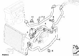 Durites d'eau/valve d'eau diagram for BMW X3 E83 LCI 2.0d