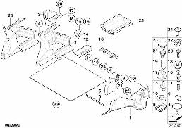 LATERAL TRUNK FLOOR TRIM PANEL diagram for BMW Z3 E36 1.9
