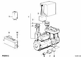 Antiblokkeringssysteem-stuurtoestel diagram for BMW 5 Series E34 540i