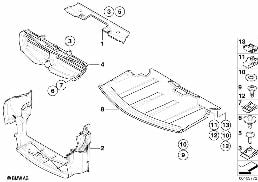 Insonorisation compart.mot./conduit air diagram for BMW 6 Series E63 LCI 635d