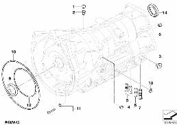 GA6HP19 HOUSING FOR MOUNTING PARTS 4WD diagram for BMW 5 Series E61 530xi