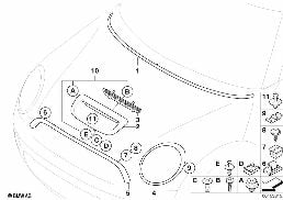EXTERIOR TRIM / GRILL diagram for BMW MINI Clubman R55 LCI Cooper S