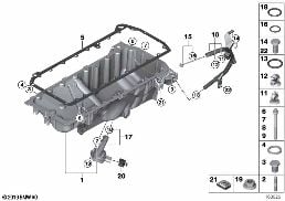 Miska olejowa/urz. do pom.oleju diagram for BMW X5 E70 3.0d