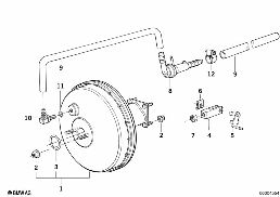 POWER BRAKE UNIT DEPRESSION diagram for BMW 5 Series E34 525i