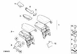 Post-équipement accoudoir console centr. diagram for BMW 1 Series E82 120i