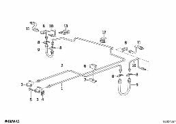 Bremsleitung hinten ABS diagram for BMW 7 Series E32 750iL