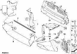Kanał powietrza przedni diagram for BMW X3 E83 LCI 2.0d