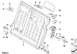 Сиденье Зд, каркас подушки сиденья Л diagram for BMW X6 E71 50iX