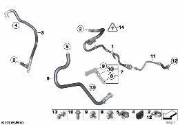 Conduites carburant / Pièces de fixat. diagram for BMW X3 E83 LCI 2.0d