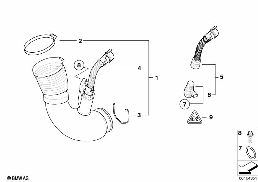 Tuyau d'air frais diagram for BMW X3 E83 LCI 2.0d
