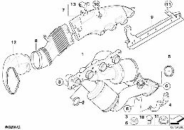 Πολλαπλή εξαγωγής με καταλυτ. μετατροπέα diagram for BMW 5 Series E61 LCI 520i