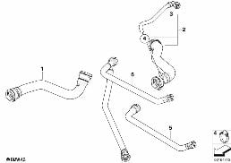 COOLING SYSTEM WATER HOSES diagram for BMW X3 E83 LCI 1.8d