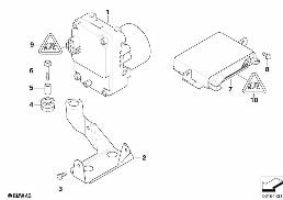 Groupe hydr.ABS/boîte de cde/support diagram for BMW 5 Series E39 525td