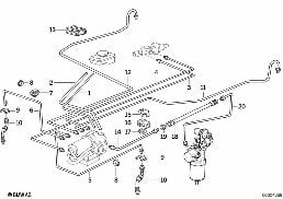 Σωλήνας φρένων μπροστά ABS/ASC+T diagram for BMW 3 Series E36 328i