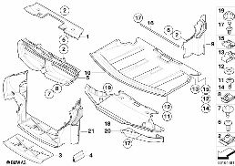 Insonorisation compart.mot./conduit air diagram for BMW 6 Series E64 650i