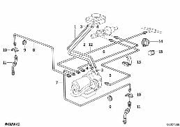 Bromsledningar fram ABS diagram for BMW 3 Series E36 325tds