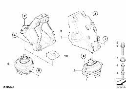 Suspension moteur diagram for BMW X3 E83 LCI 2.0d