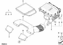 INTAKE SILENCER / FILTER CARTRIDGE INTAKE SILENCER / FILTER CARTRIDGE diagram for BMW 1 Series E88 135i