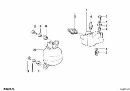 PRESSURE REGULATOR/PRESSURE ACCUMULATOR diagram for BMW 8 Series E31 850Ci
