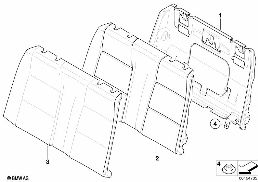 SEAT REAR, UPHOLSTERY & COVER BASE SEAT diagram for BMW 1 Series E88 120i