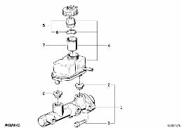 Hauptbremszylinder/Ausgleichbehälter diagram for BMW 7 Series E32 750iL