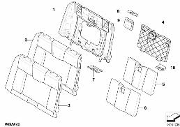 SEAT, REAR, UPHLSTRY/COVER, LOAD-THROUGH diagram for BMW 1 Series E88 120i