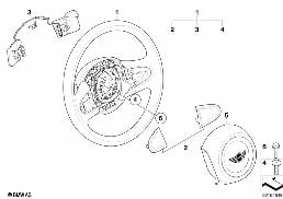 Τιμόνι με αερόσακο πλήκτρα paddle diagram for BMW MINI R56 One