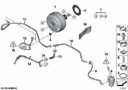 POWER BRAKE UNIT DEPRESSION diagram for BMW 3 Series E93 LCI M3