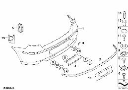 Garniture arrière diagram for BMW 1 Series E87 LCI 120i