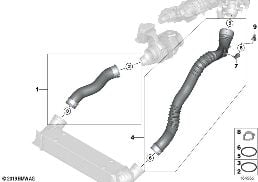 INTAKE MANIFOLD-SUPERCHARG.AIR DUCT/AGR diagram for BMW 1 Series E81 120d