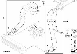 進氣系統-充氣導嚮件/AGR diagram for BMW 5 Series E61 LCI 525d