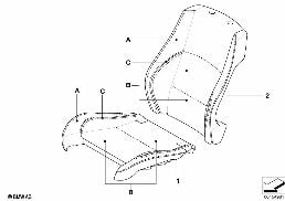 INDIVIDUAL COVER, SPORT SEAT, FRONT LC diagram for BMW 3 Series E91 320d