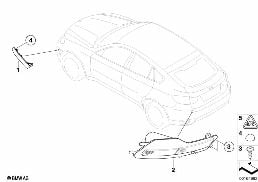 REFLECTOR/REAR FOG LAMP diagram for BMW X6 E71 M